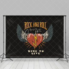 Aperturee - Retro Wing Heart Rock And Roll Ride To Live Backdrop