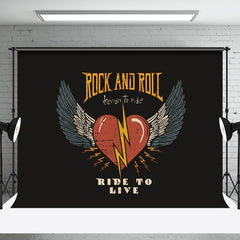 Aperturee - Retro Wing Heart Rock And Roll Ride To Live Backdrop