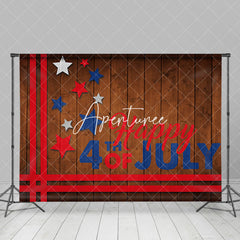 Aperturee - Retro Wooden Usa Flag Happy 4th Of July Backdrop