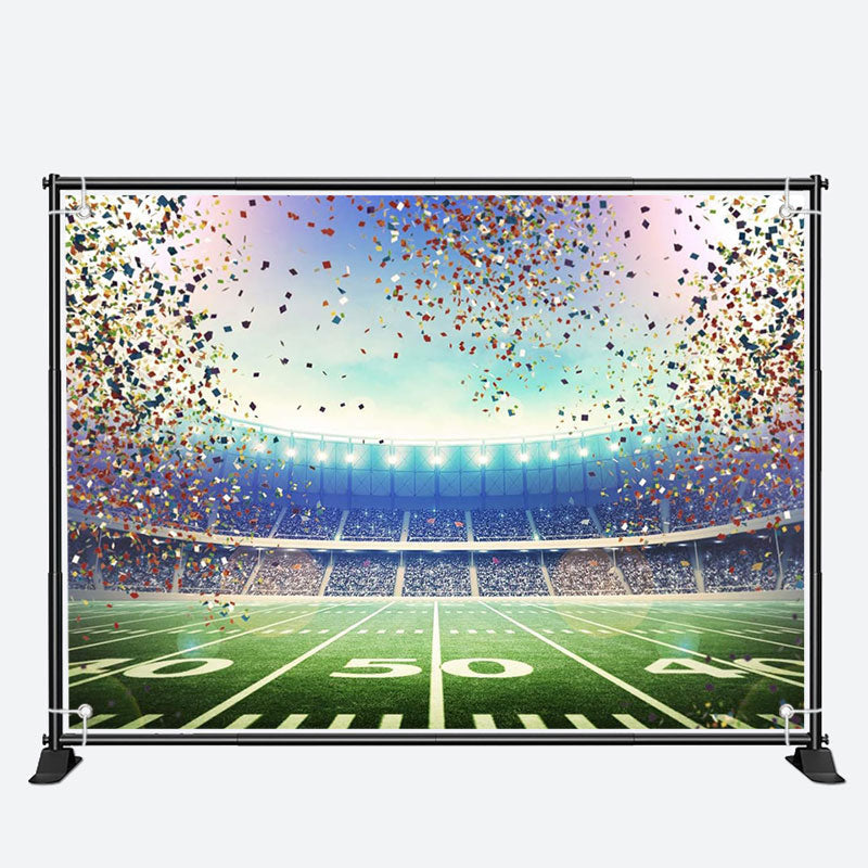 Aperturee - Ribbons Sky Football Field Winner Sport Backdrop