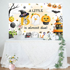 Aperturee - Rip Cute Pumpkin Boo Halloween Baby Shower Backdrop