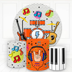 Aperturee Rock Of Music Lovely Piano Round Backdrop Kit For Kid