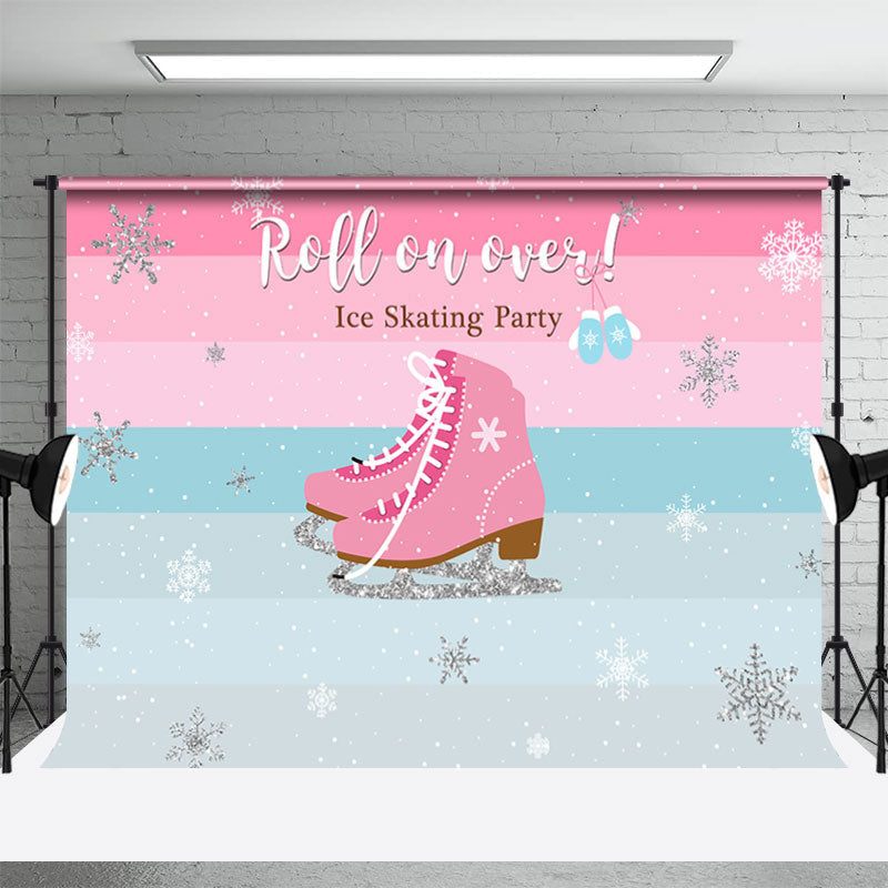 Aperturee - Roll On Over Ice Skating Christmas Party Backdrop