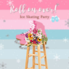 Aperturee - Roll On Over Ice Skating Christmas Party Backdrop