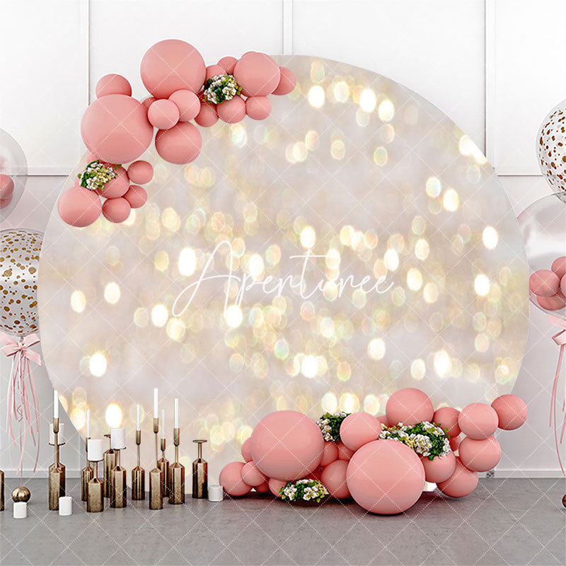 Aperturee Romantic Glitter Bokeh Circle Hoilday Party Backdrop