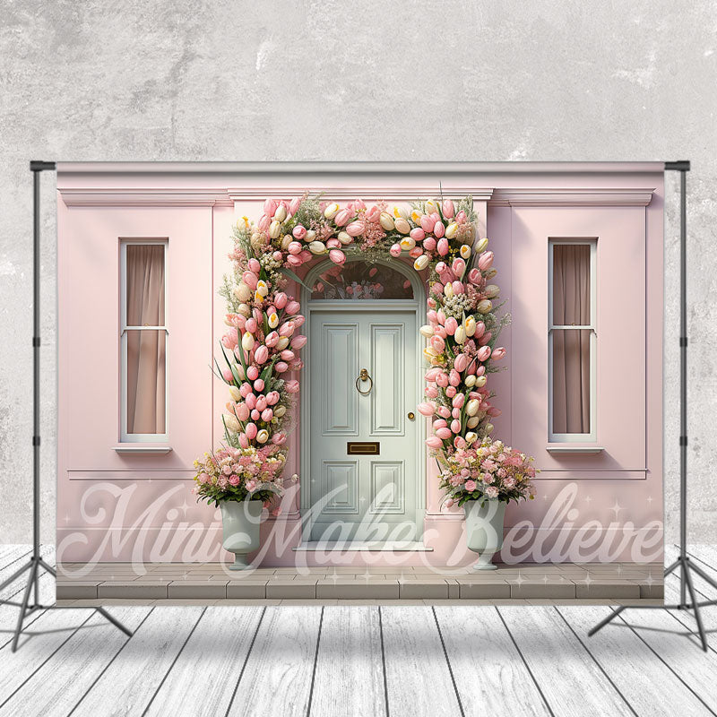 Aperturee - Romantic Pink Flower Shop Spring Wedding Backdrop