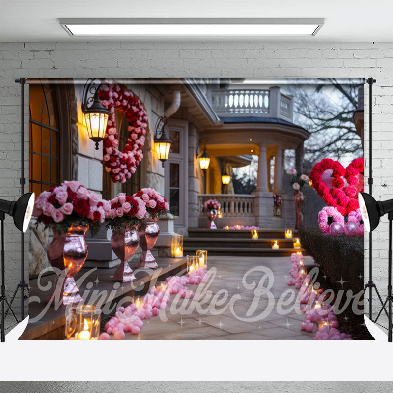 Aperturee - Romantic Rose Candle Path Valentines Day Backdrop