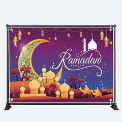 Aperturee - Romantic Stars Night Moon Palace Ramadan Backdrop