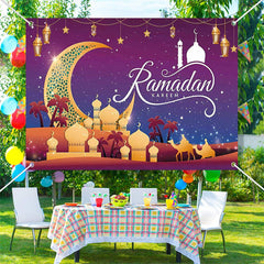 Aperturee - Romantic Stars Night Moon Palace Ramadan Backdrop