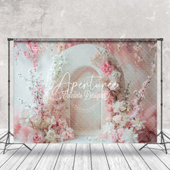 Aperturee - Romantic White Pink Arch Floral Wedding Backdrop