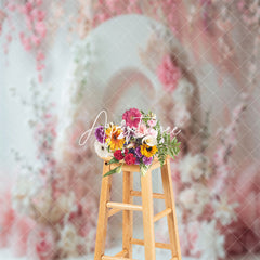 Aperturee - Romantic White Pink Arch Floral Wedding Backdrop