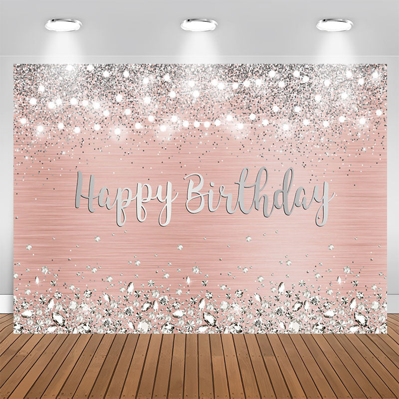 Aperturee - Rose Gold And Silver Bokeh Happy Birthday Backdrop