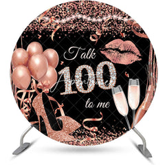 Aperturee - Rose Gold Balloon Heel Round 100th Birthday Backdrop