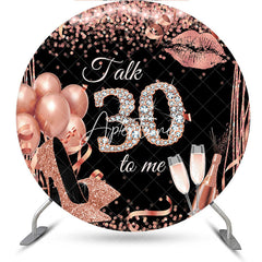 Aperturee - Rose Gold Balloon Heel Round 30th Birthday Backdrop