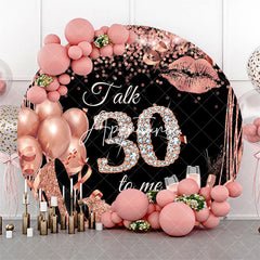 Aperturee - Rose Gold Balloon Heel Round 30th Birthday Backdrop