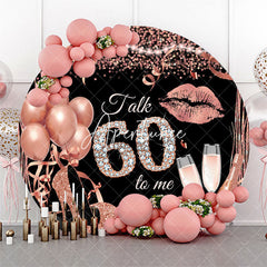 Aperturee - Rose Gold Balloon Heel Round 60th Birthday Backdrop