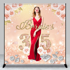 Aperturee - Rose Gold Diamonds Custom 35th Birthday Backdrop