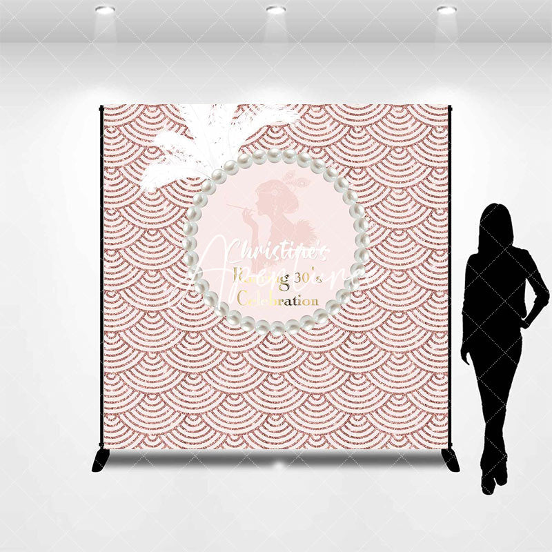 Aperturee - Rose Gold Pearl Morden Custom 30th Birthday Backdrop