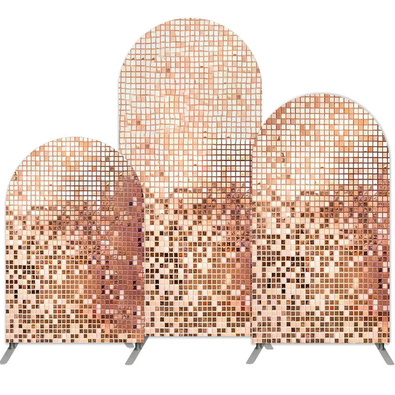 Aperturee Rose Gold Sequins Double Sided Party Arch Backdrop Kit