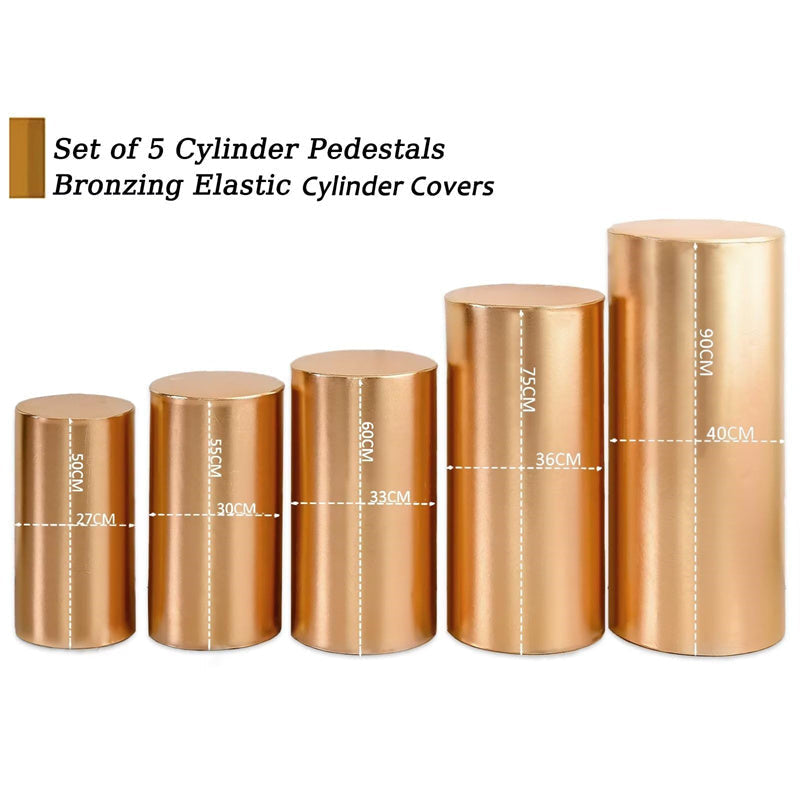 Aperturee Rose Gold Stretchy Spandex Fitted Cylinder Cover