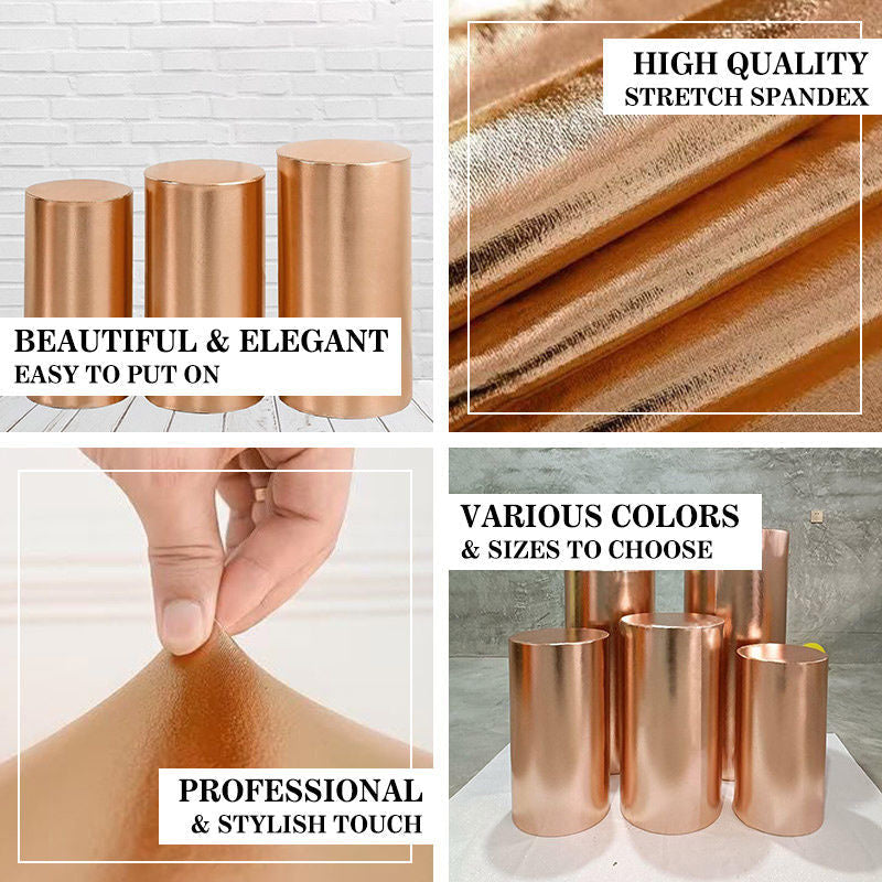 Aperturee Rose Gold Stretchy Spandex Fitted Cylinder Cover