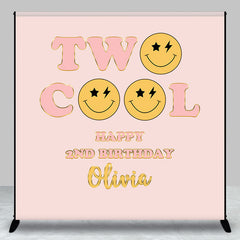 Aperturee - Rose Gold Two Cool Custom Smile Girl Birthday Backdrop