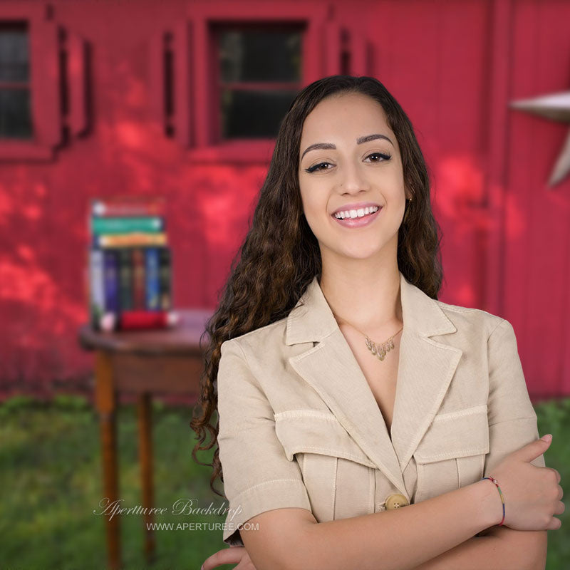 Aperturee - Rose Red Wall Table Doll Backdrop To School Backdrop