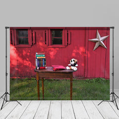 Aperturee - Rose Red Wall Table Doll Backdrop To School Backdrop