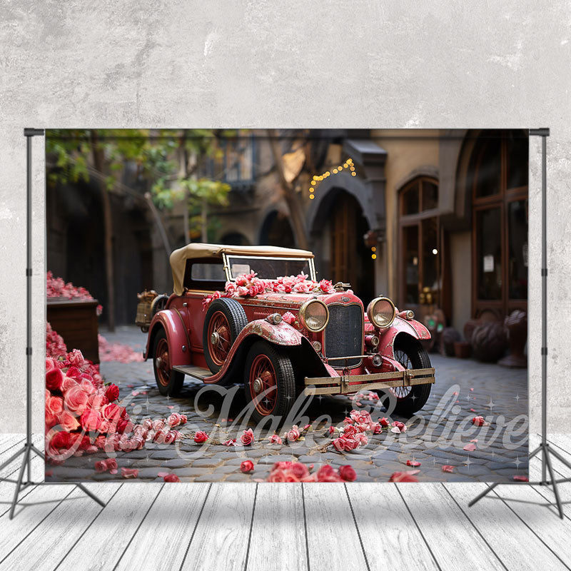 Aperturee - Rose Street Outdoor Pink Truck Backdrop Cake Smash