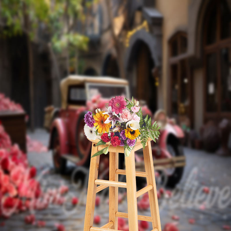 Aperturee - Rose Street Outdoor Pink Truck Backdrop Cake Smash