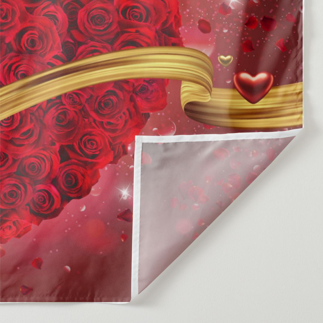 Aperturee - Roseheart With Ribbon Sweet Valentines Backdrop