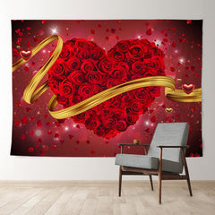 Aperturee - Roseheart With Ribbon Sweet Valentines Backdrop