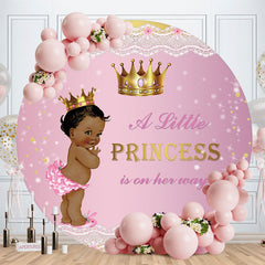 Aperturee - Round A Little Princess Is On The Way Baby Shower Backdrop