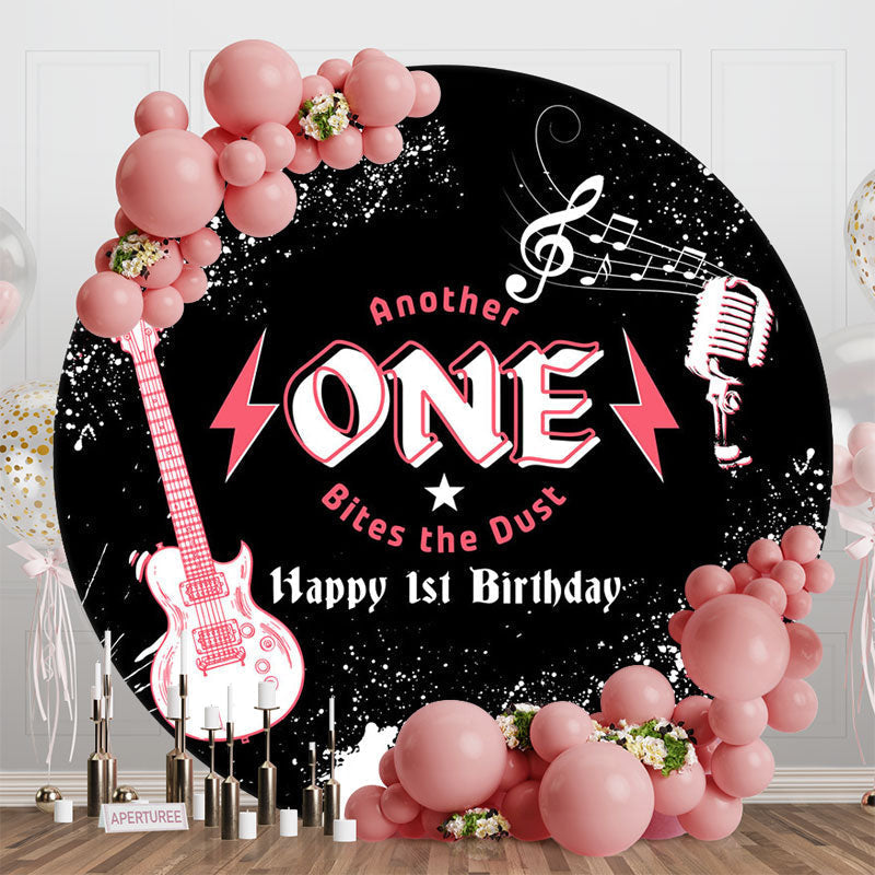 Aperturee - Round Another One Music Black 1st Birthday Backdrop