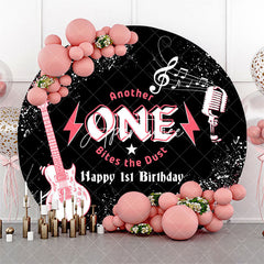 Aperturee - Round Another One Music Black 1st Birthday Backdrop