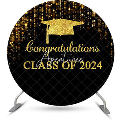 Aperturee - Round Black Gold Class 2024 Congrats Grad Backdrop