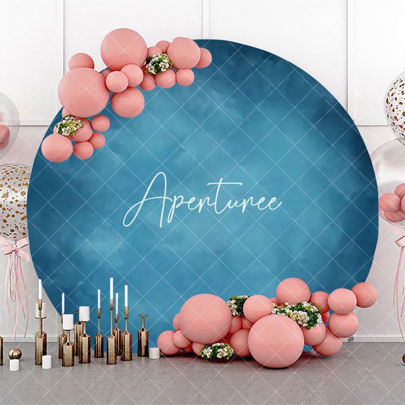 Aperturee - Round Blue Abstract Gradient Texture Birthday Backdrop