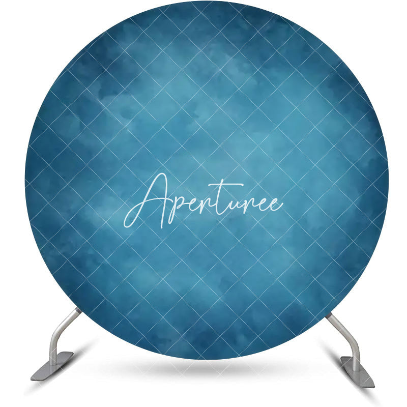 Aperturee - Round Blue Abstract Gradient Texture Birthday Backdrop