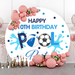 Aperturee - Round Blue Ball Pool 10th Birthday Party Backdrop