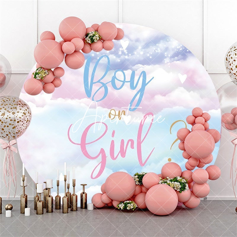 Aperturee Round Blue Boy Or Pink Girl Baby Shower Backdrop