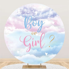 Aperturee Round Blue Boy Or Pink Girl Baby Shower Backdrop