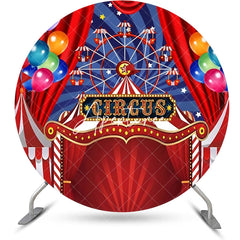 Aperturee - Round Blue Red Circus Tent Balloon Party Backdrop