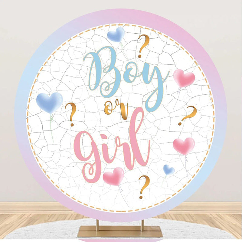 Aperturee - Round Boy Or Girl Marbled Backdrop For Gender Reveal