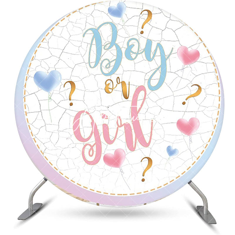 Aperturee - Round Boy Or Girl Marbled Backdrop For Gender Reveal