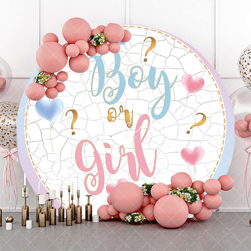 Aperturee - Round Boy Or Girl Marbled Backdrop For Gender Reveal