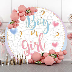 Aperturee - Round Boy Or Girl Marbled Backdrop For Gender Reveal