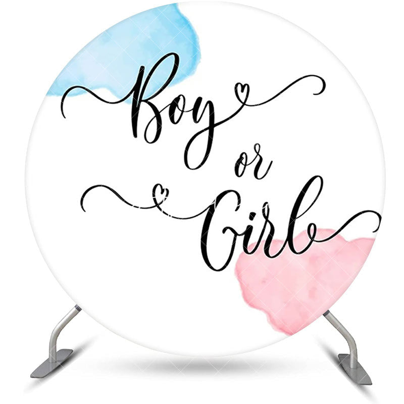 Aperturee - Round Boy Or Girl White Backdrop For Gender Reveal