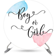 Aperturee - Round Boy Or Girl White Backdrop For Gender Reveal