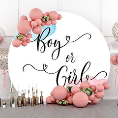 Aperturee - Round Boy Or Girl White Backdrop For Gender Reveal