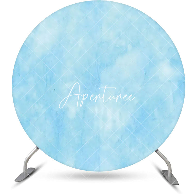 Aperturee - Round Bright Blue Abstract Texture Birthday Backdrop